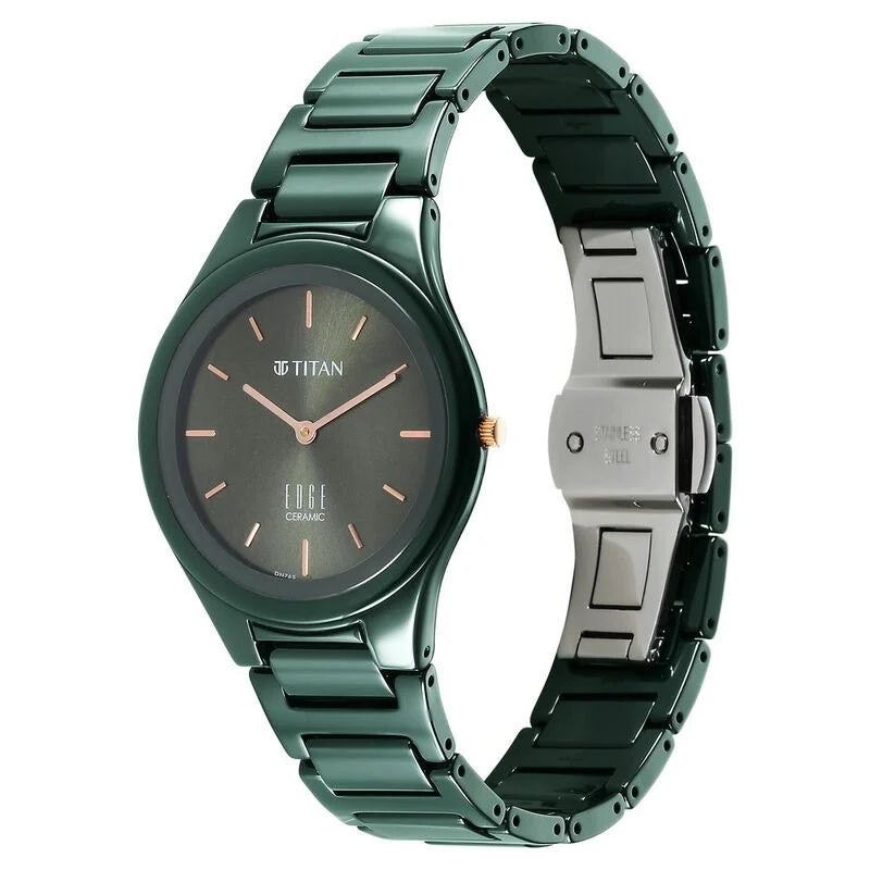 Analog Green & Ceramic Women's Watch 2653QC06