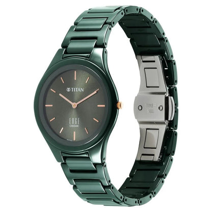 Analog Green & Ceramic Women's Watch 2653QC06