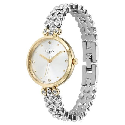 Raga Showstopper Quartz Analog Silver Dial Metal Strap Watch for Women
