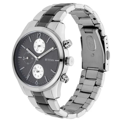 Men's Metropolitan Charm: Men's Multifunctional Anthra Watch with Metallic Accents