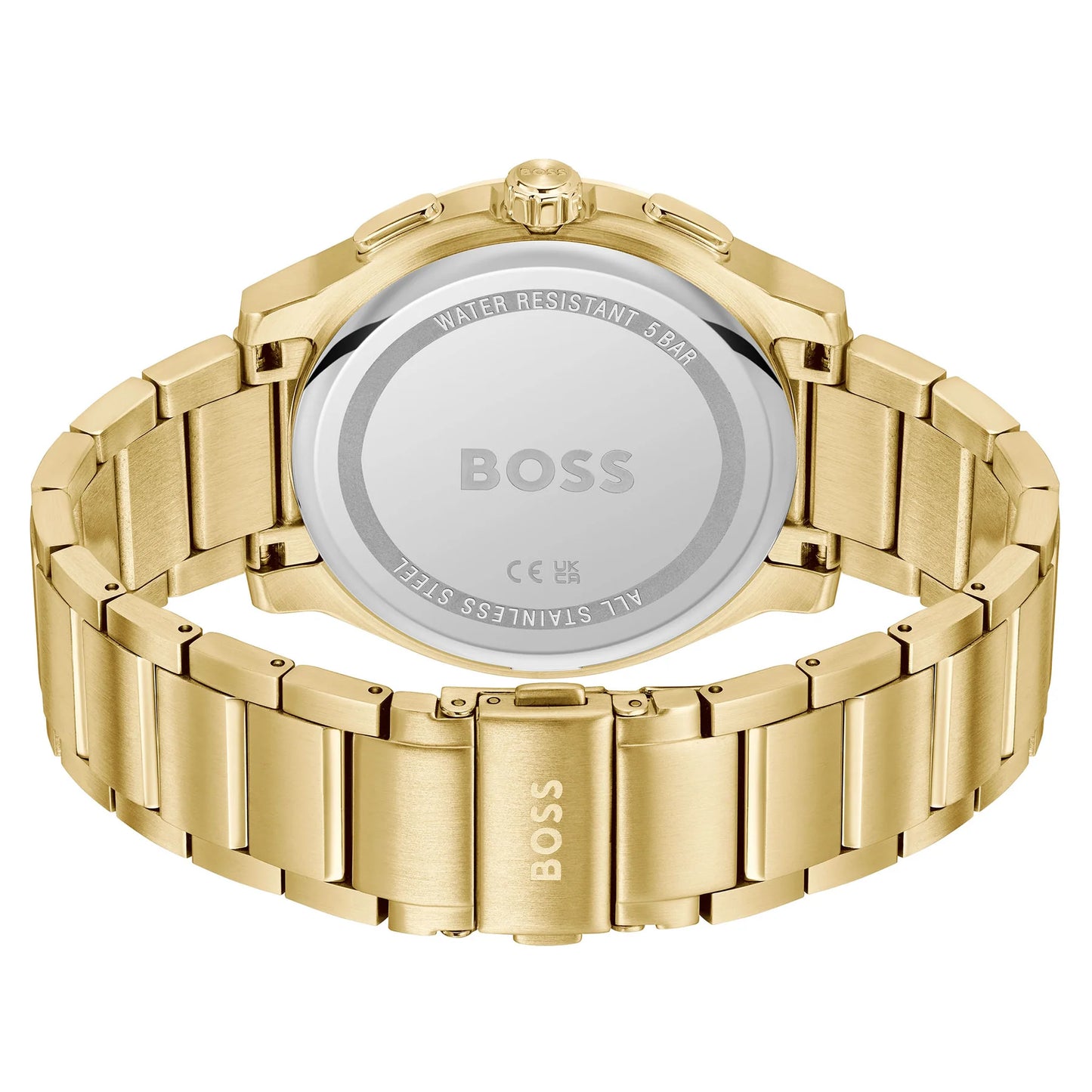 Hugo Boss Gold Steel Olive Green Dial Chronograph Men's Watch 1514190