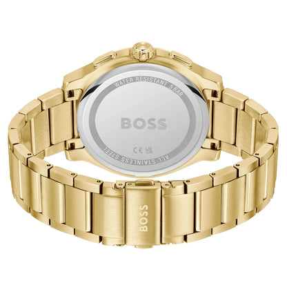 Hugo Boss Gold Steel Olive Green Dial Chronograph Men's Watch 1514190