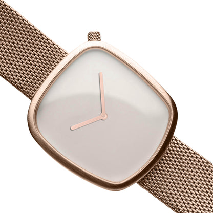 Bering Analog White & Milanese Men's Watch 18040 364