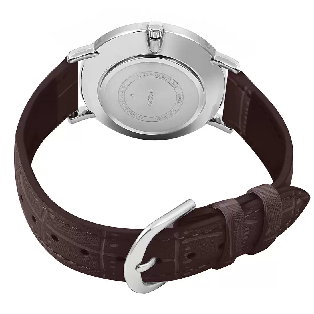 CASIO Analog Silver & Leather Women's Watch A1628