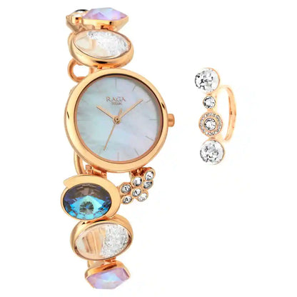 Analog Mother Of Pearl &  Women's Watch NR95128WM01F