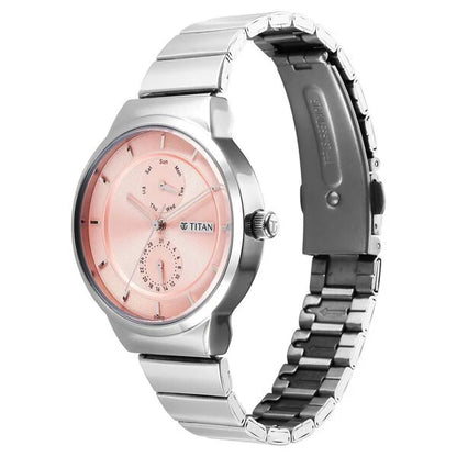 Multifunction Pink & Stainless Steel Women's Watch 2761SM02