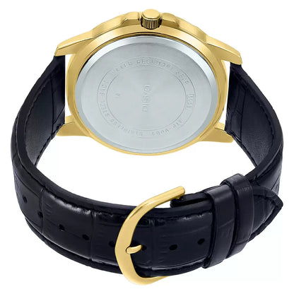 Casio Analog Black & Leather Men's Watch A1369
