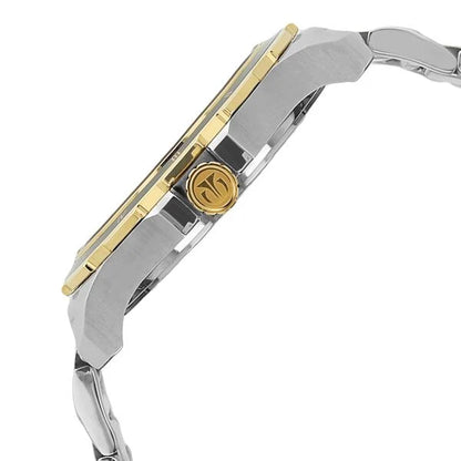 Quartz Multifunction White Dial Stainless Steel Strap Watch for Men