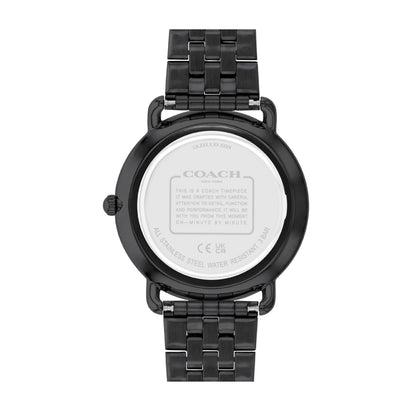 Coach Elliot Qtz Basic Black Round Dial Men's Watch|Ionic Plated Black Steel Material|Black Color Band - 14602670