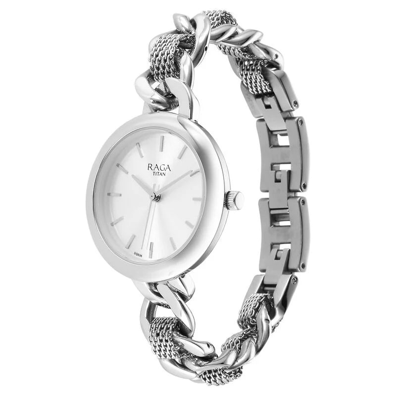 Analog Silver & Metal band Women's Watch 95265SM01