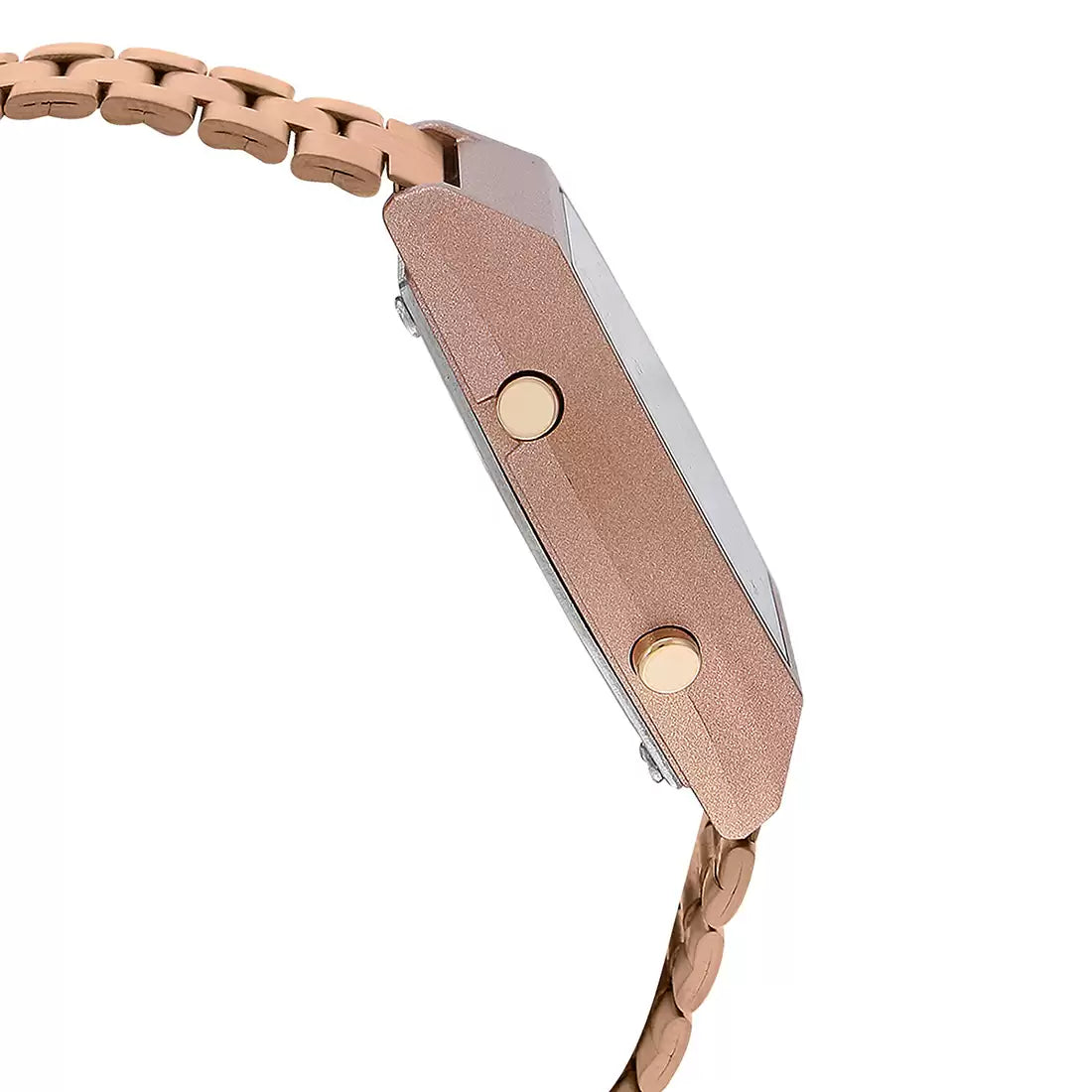 Casio Digital Rose Gold & Stainless Steel Unisex Watch D128