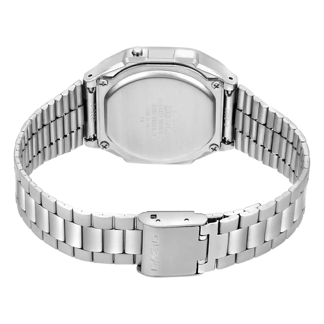 Casio Digital Black & Stainless Steel Unisex Watch D131