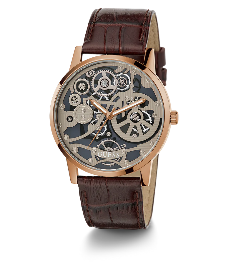 Guess Analog grey & Leather Men's Watch GW0570G2