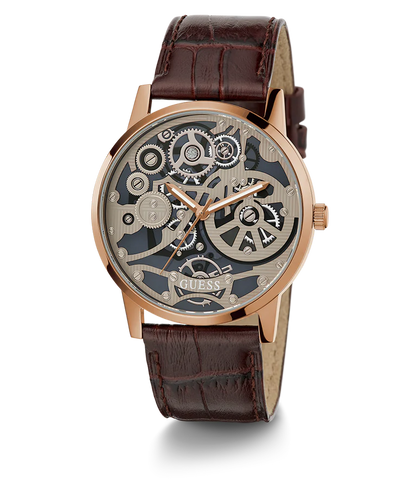 Guess Analog grey & Leather Men's Watch GW0570G2