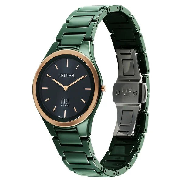 Analog Green & Ceramic Women' 2653KC12