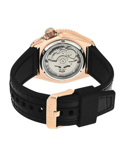 Seiko Analog Black & Leather Men's Watch SRPD76K1
