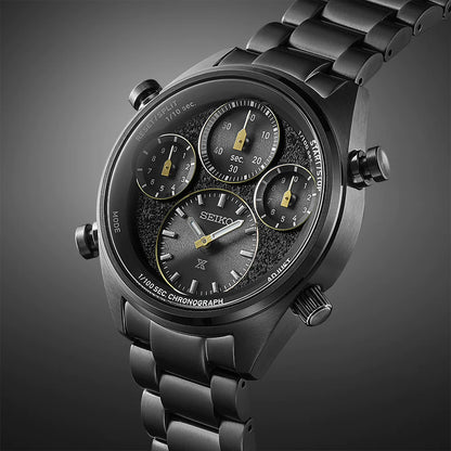Seiko Chronograph Black & Metal band Men's Watch SFJ007P1