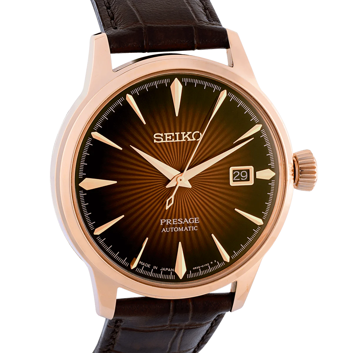 Seiko Analog Brown & Leather  Men' SRPK46J1