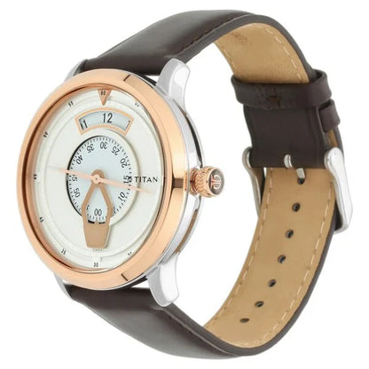 Maritime White Dial Analog Leather Strap Watch for Men