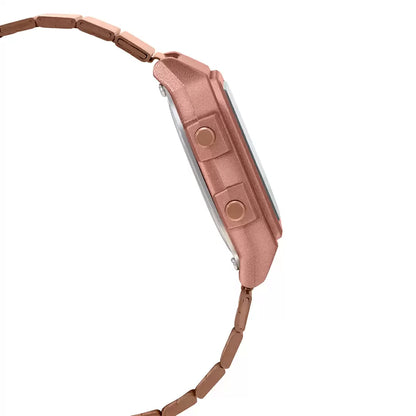 CASIO Digital Rose Gold & Stainless Steel Unisex Watch D200