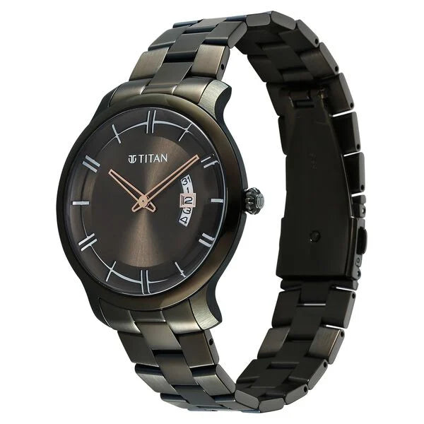 Clasique Slim Quartz Analog with Date Green Dial Stainless Steel Strap Watch For Men