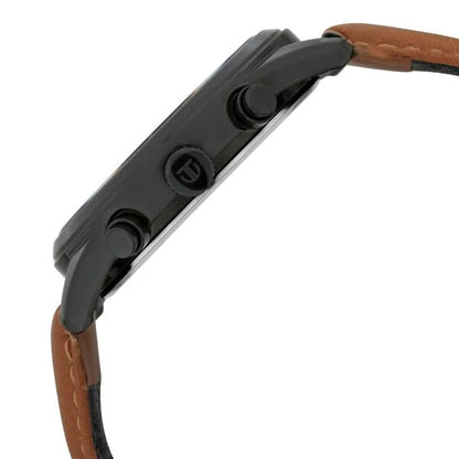 Multifunction Black & Leather Men's Watch NS1805NL02
