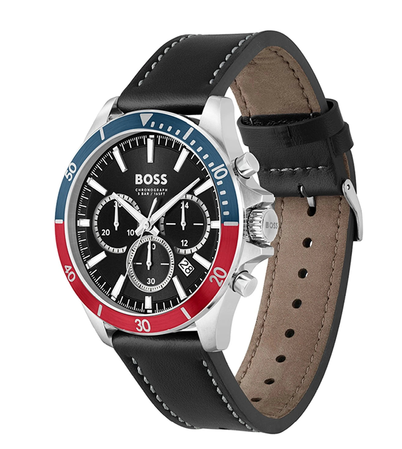 Hugo Boss Analog Black & Leather Men's Watch 1514099