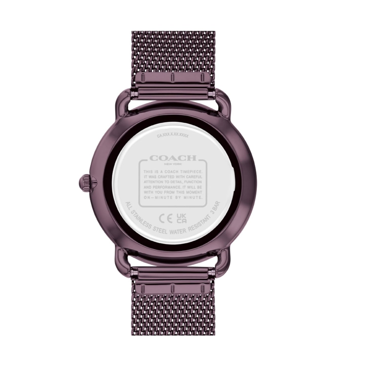 Coach Elliot Qtz Basic Purple Round Dial Women's Watch|Ionic Plated Purple Steel Material|Purple Color Band - 14504339
