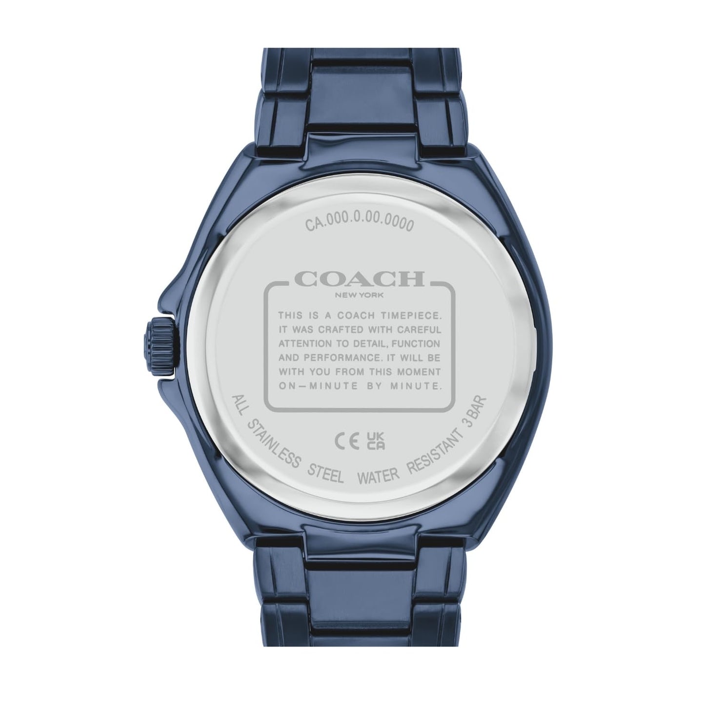 Coach Jackson Qtz Basic Calendar Blue Round Dial Men's Watch|Ionic Plated Blue Steel Material|Blue Color Band