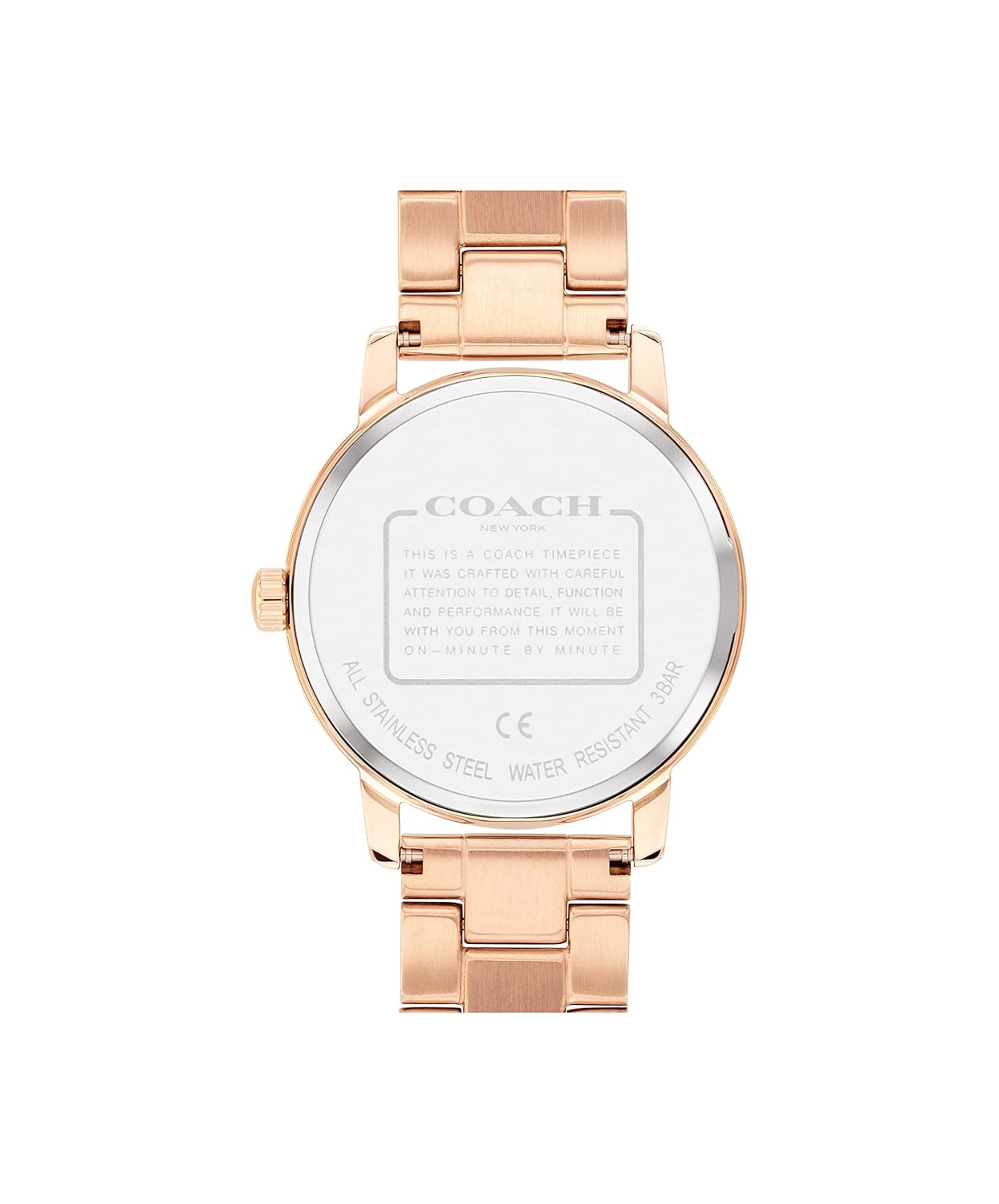 COACH Grand Qtz Basic Rose Gold Round Dial Women's Watch|Ionic Plated Rose Gold Steel Material|Gold Color Band - 14503492