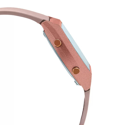 Casio Digital Rose Gold & Rubber Women's Watch D213