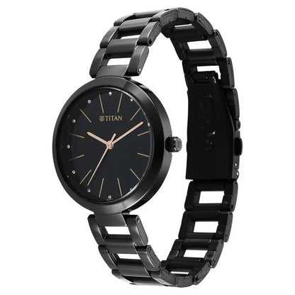 Workwear Quartz Analog Black Dial Black Stainless Steel Strap Watch for Women NS2480NM01