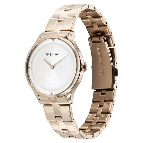 Analog White & Stainless Steel Women' NS95185WM01