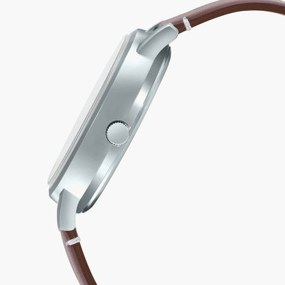 Casio Analog White & Leather Men's Watch A2063