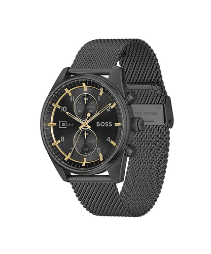 Boss Quartz Male Chronograph Black Mesh Watch 1514150