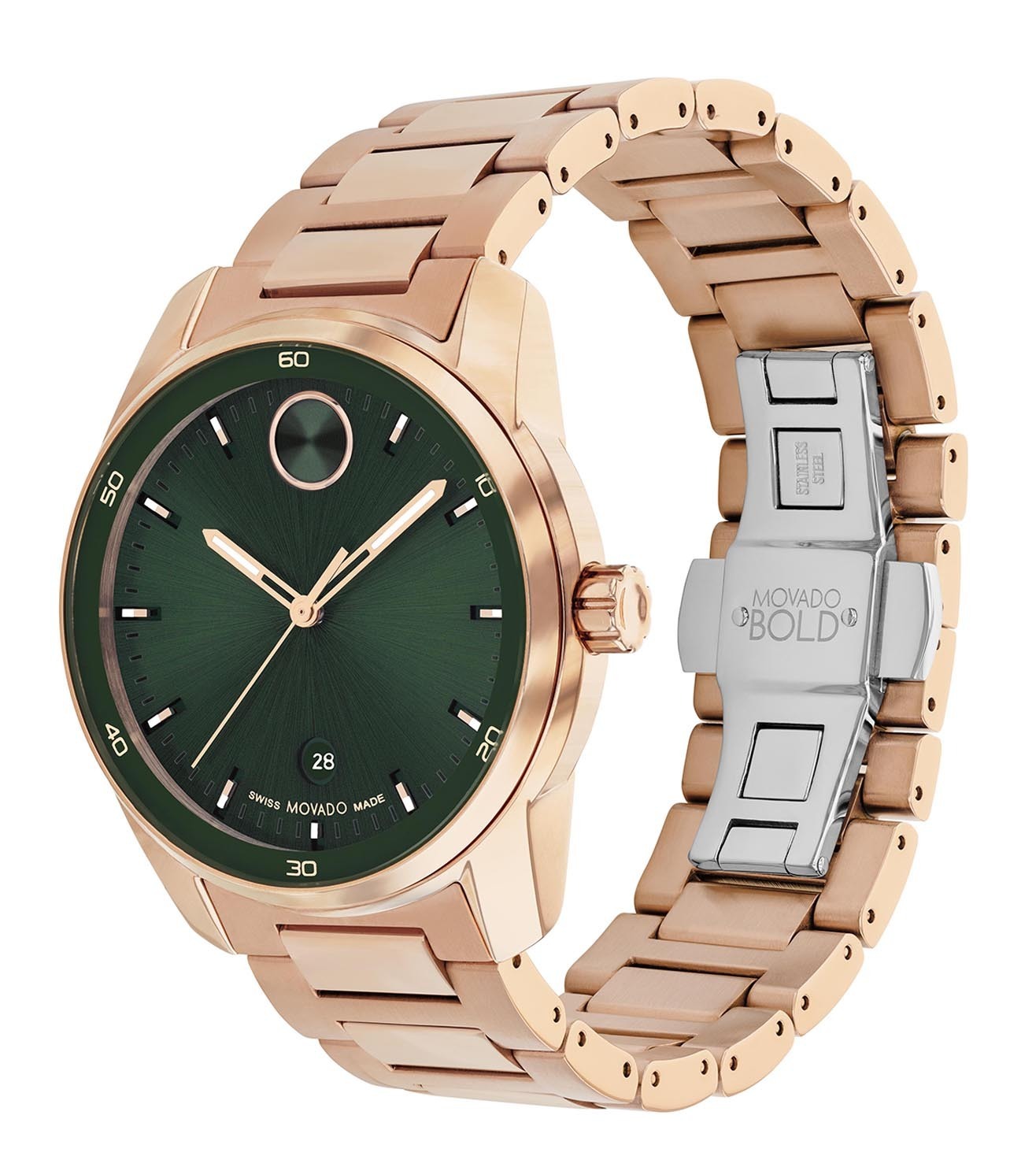 Movado Analog Green & Stainless Steel Men's Watch 3601138