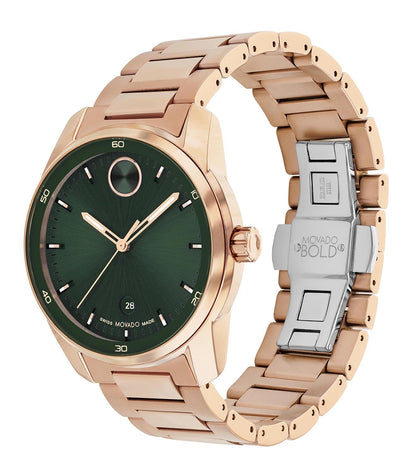 Movado Analog Green & Stainless Steel Men's Watch 3601138