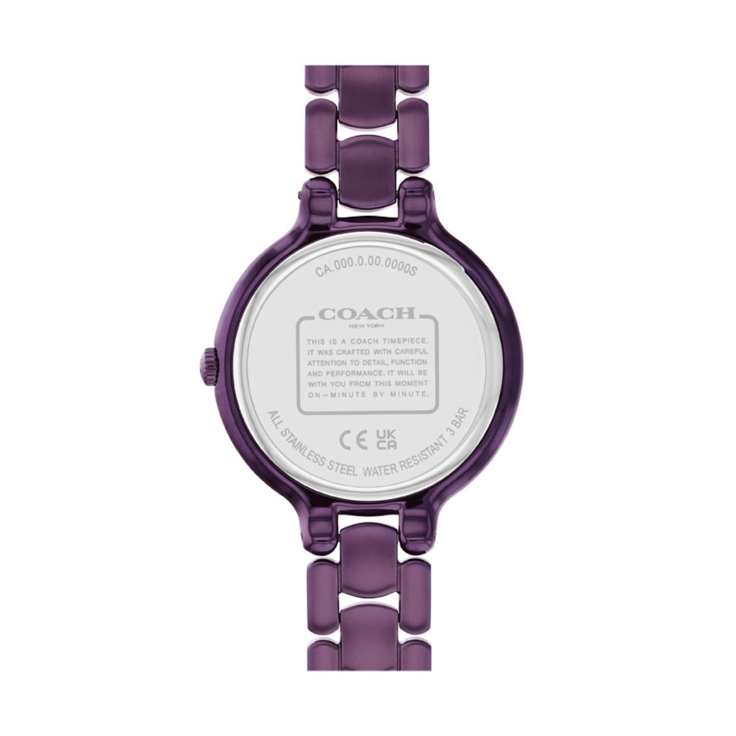 Coach Chelsea Qtz Basic Purple Round Dial Women's Watch|Ionic Plated Purple Steel Material|Purple Color Band - 14504353