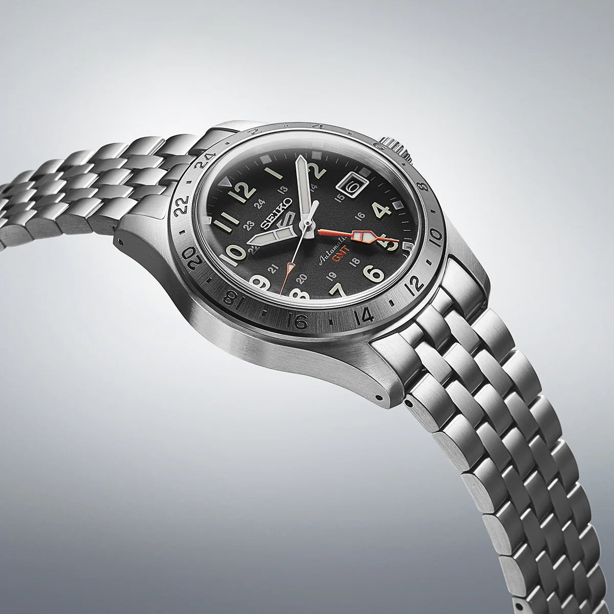 Seiko  Black & Stainless Steel Men's Watch SSK023K1