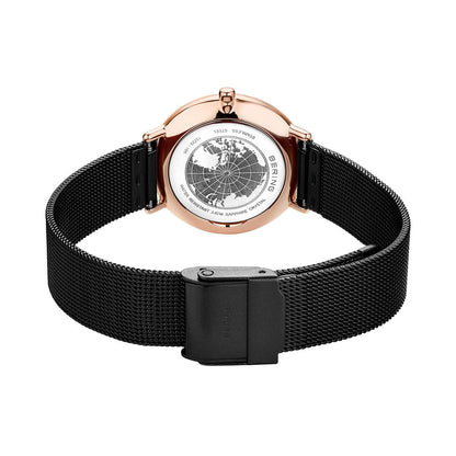 Bering Analog Black & Milanese Women's Watch 15729 166