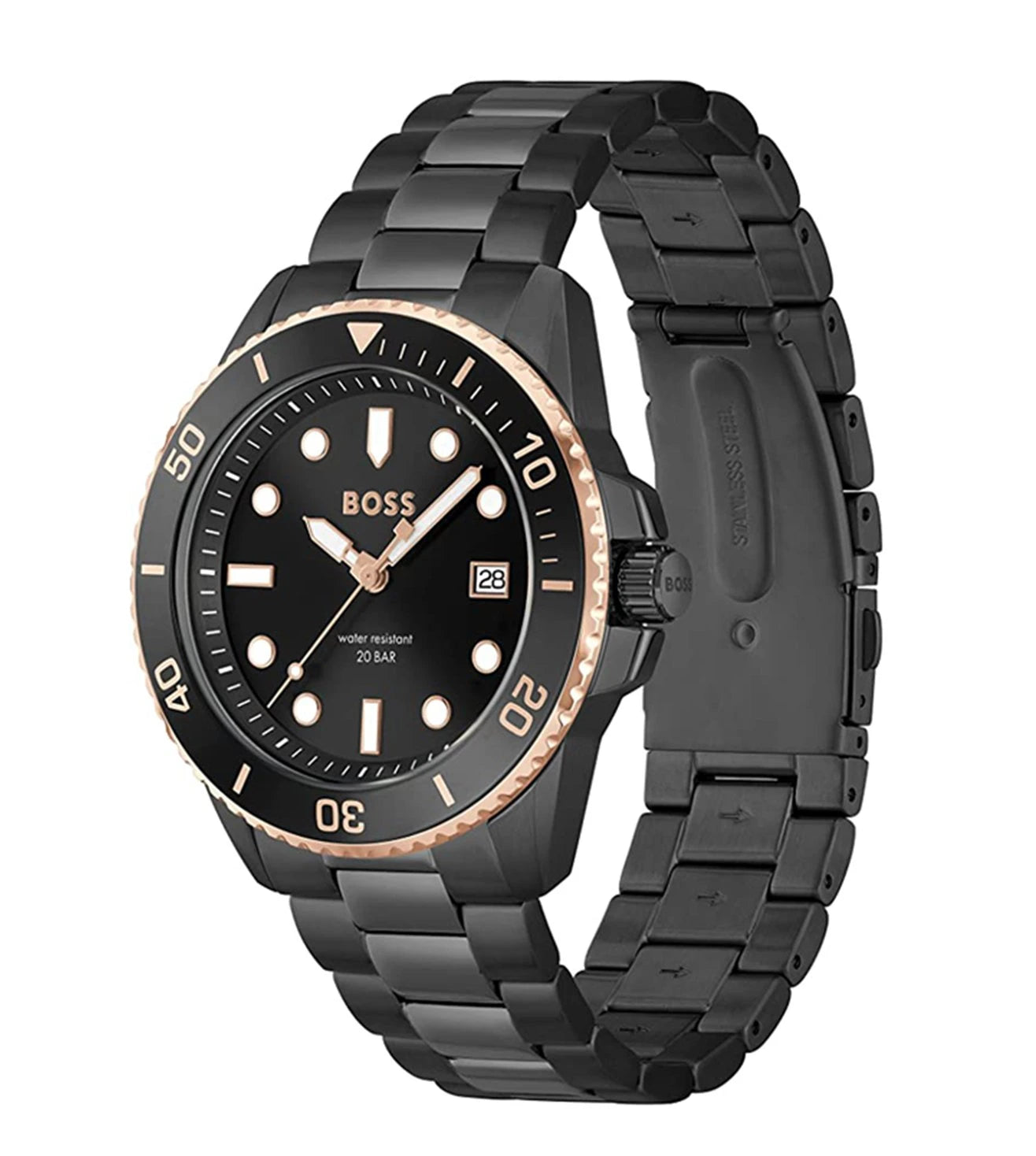Hugo Boss Analog Black & Stainless Steel Men's Watch 1514013