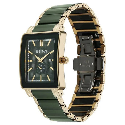 Analog Green & Steel & Ceramic Men' 90013KD05