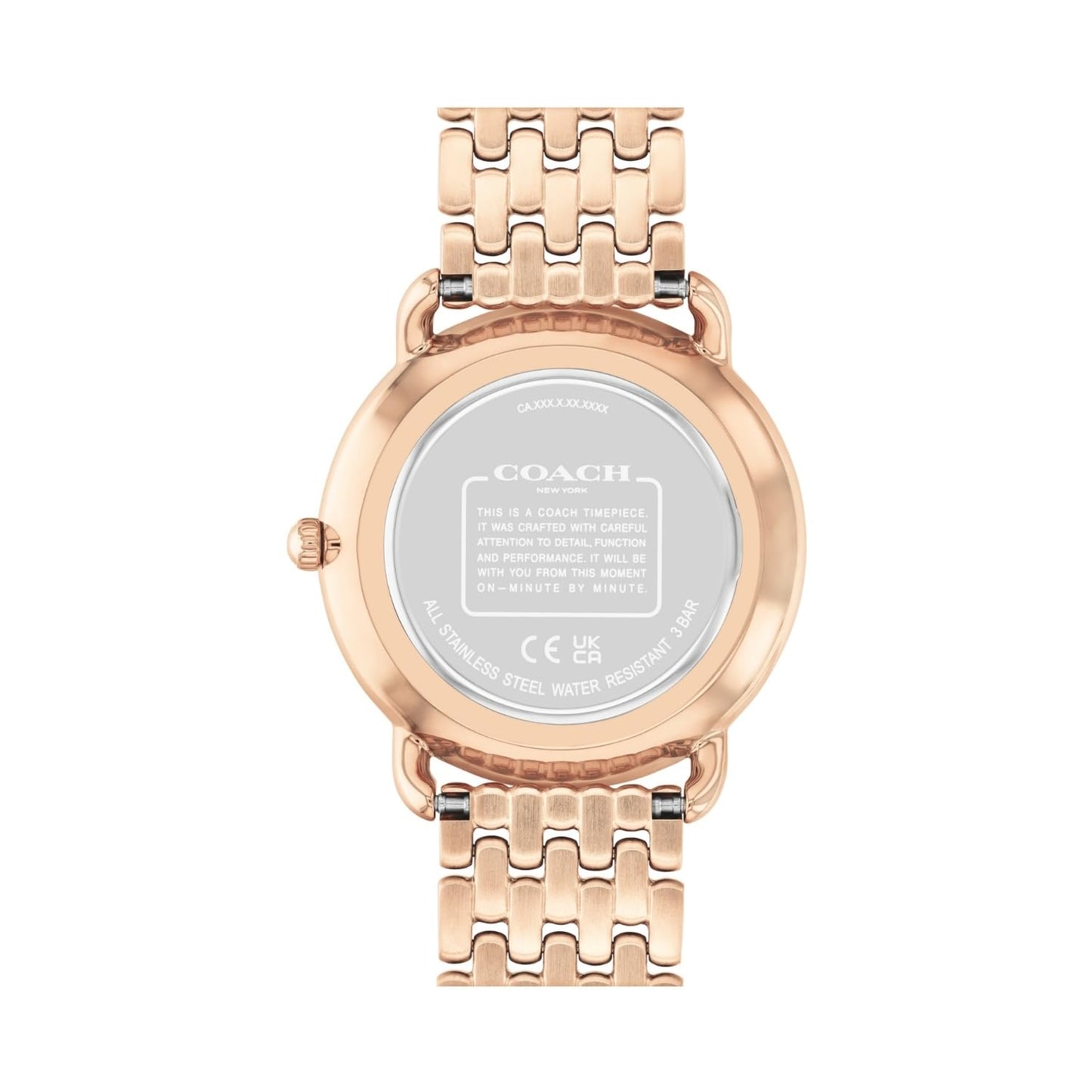 Coach Elliot Qtz Basic Rose Gold Round Dial Women's Watch|Ionic Plated Rose Gold Steel Material|Gold Color Band