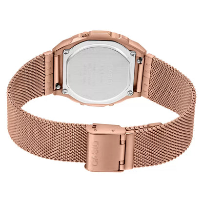 Casio Digital Rose Gold & Stainless Steel Unisex Watch D196