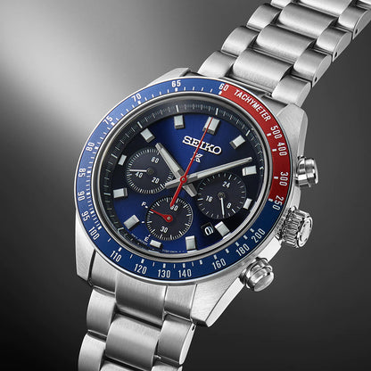 Seiko Chronograph Blue & Metal band Men's Watch SSC913P1