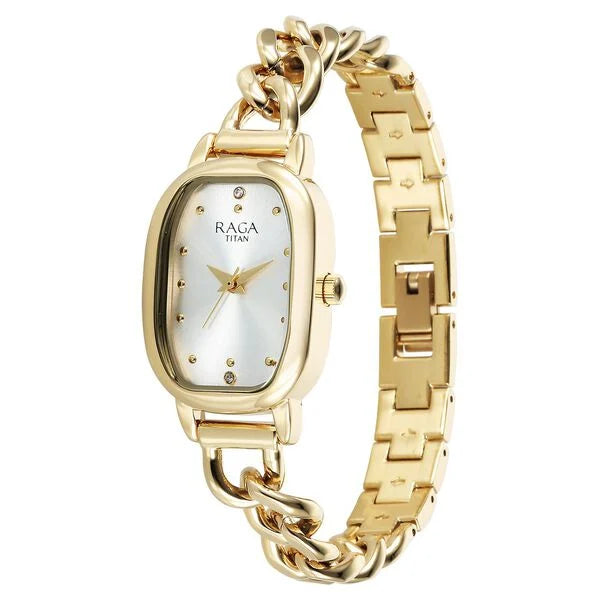 Raga Showstopper Quartz Analog Silver Dial Metal Strap Watch For Women