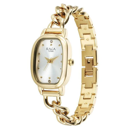 Raga Showstopper Quartz Analog Silver Dial Metal Strap Watch For Women