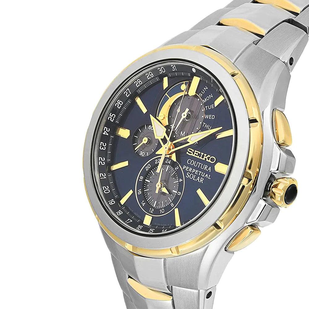 Seiko Analog Black & Stainless Steel Men's Watch SSC798P1