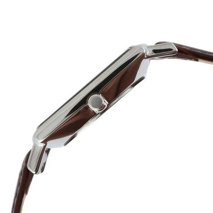 Analog Silver & Leather Men' NS9159SL01
