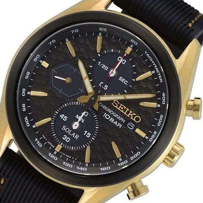 Seiko Chronograph Black & Silicone Men's Watch SSC804P1